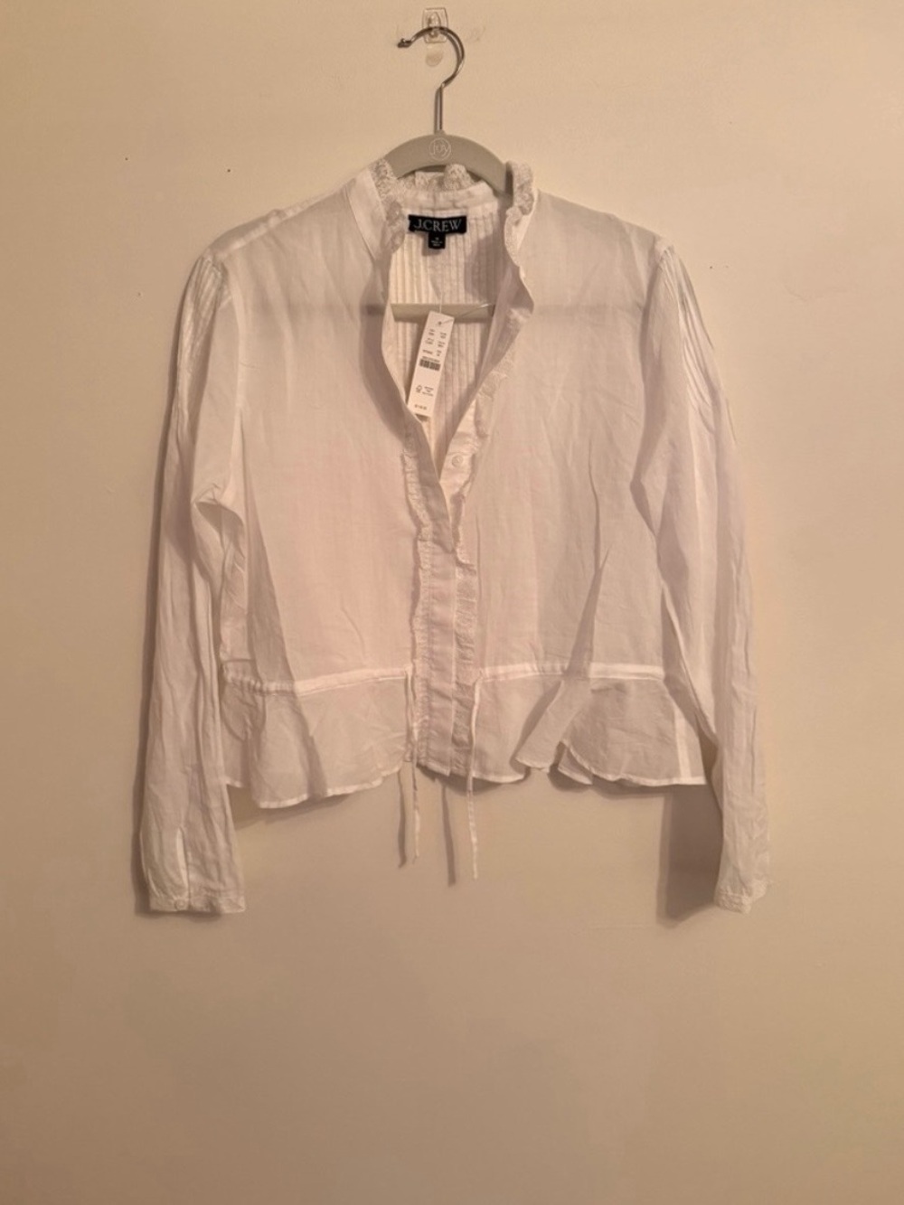 NWT J.Crew Lace-Trim Cinched-Waist Top - Picture 6 of 8